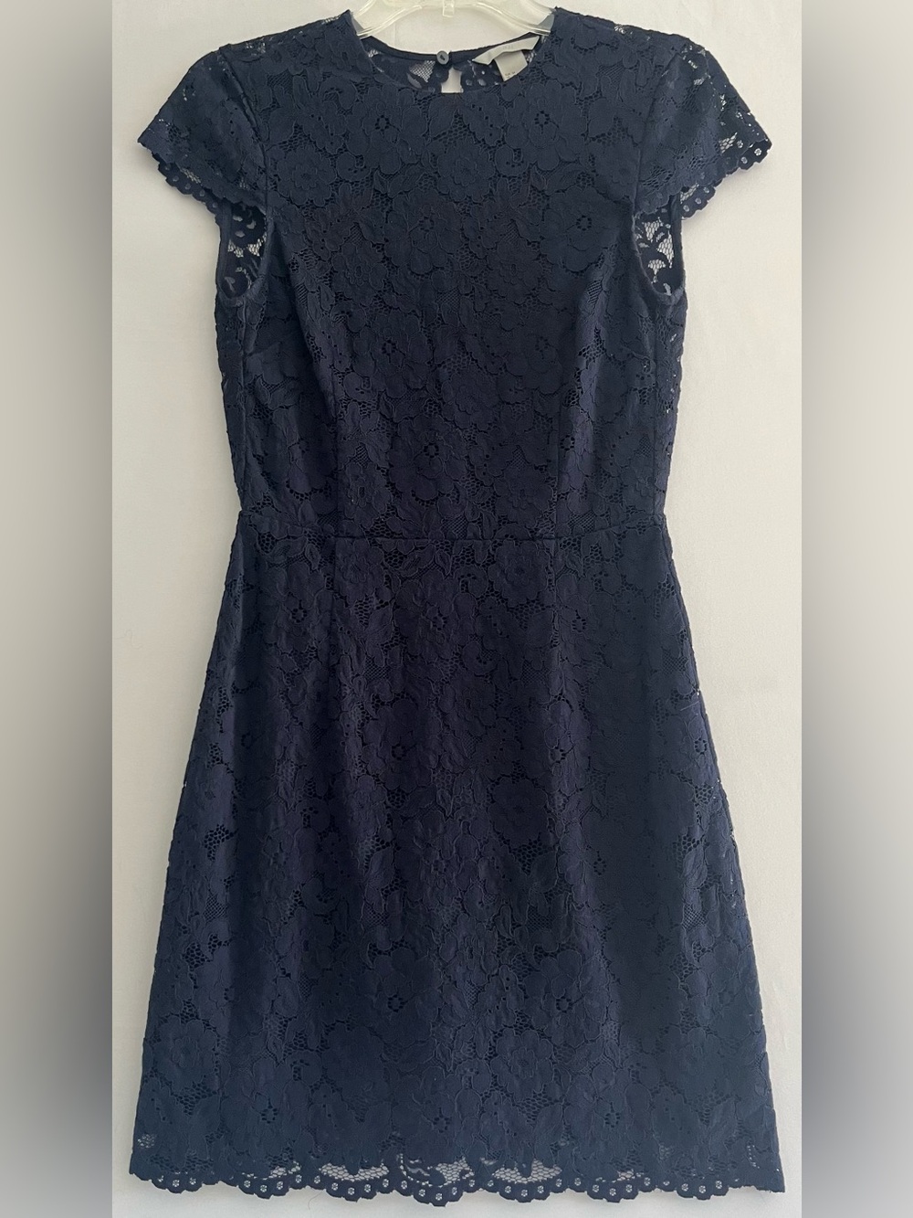 H&M Navy Floral Lace Mini Dress S